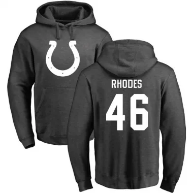 Men's Luke Rhodes Indianapolis Colts Pro Line by Branded Ash One Color Pullover Hoodie