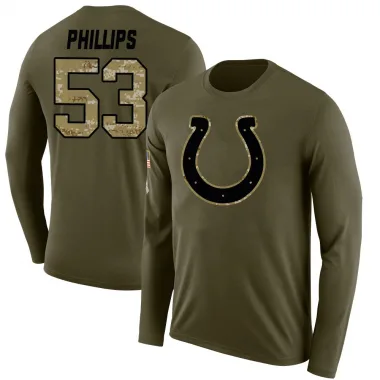 Olive Men's Jacob Phillips Indianapolis Colts Salute to Service Sideline Long Sleeve T-Shirt