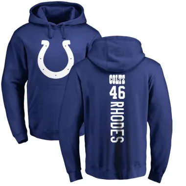 Royal Men's Luke Rhodes Indianapolis Colts Pro Line Backer Pullover Hoodie