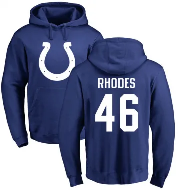 Royal Men's Luke Rhodes Indianapolis Colts Pro Line Logo Pullover Hoodie