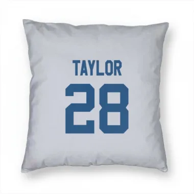 White Indianapolis Colts Jonathan Taylor   Pillow Cover (18 X 18)
